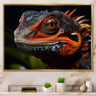 Portrait d'amphibien orange reptile