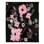 Couverture sherpa à fleurs noir rose