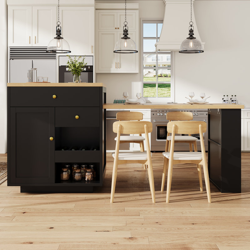 Kitchen Island, BLACK