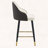 White & Dark Gray Splicing PU Leather Bar Stools with Gold Accent Footrest, Set of 2-2032043768