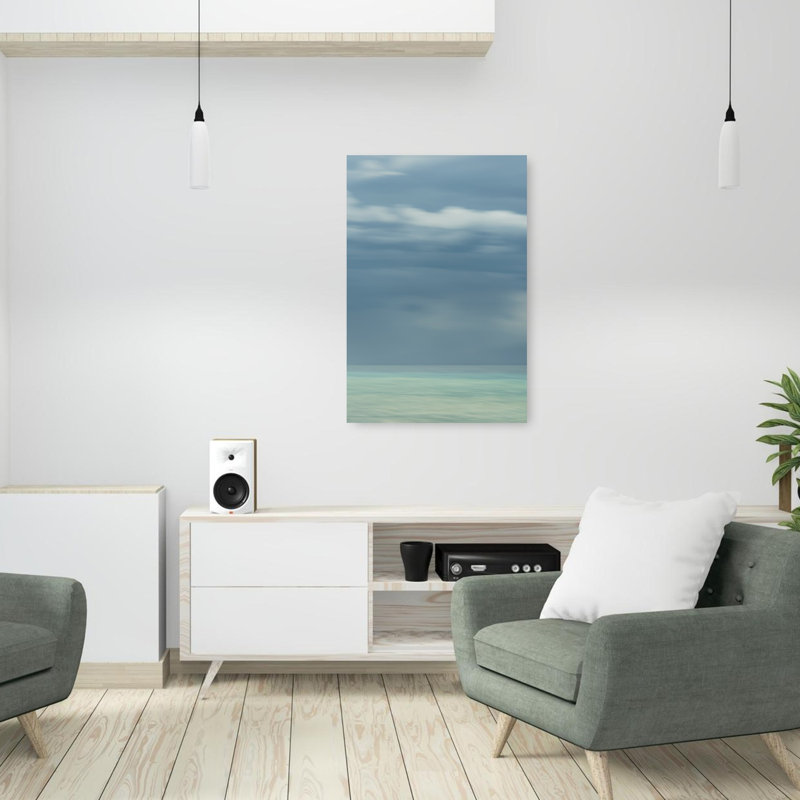 «Calm Ocean Horizon Abstract Ethereal Minimalist Landscape Ocean», reproduction d'art murale, 36" H x 24" W