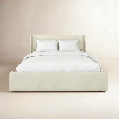 Solid Wood Upholstered Panel Bed