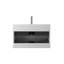  Meuble-lavabo flottant blanc minimaliste 36 po avec lavabo en résine intégré et tiroirs en U 36 po-221576895