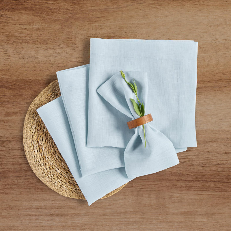 100% Pure Linen Dinner Napkins - Fete, Ice Water