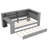 Twin Size Storage Platform Bed with Trundle, LED Lit Headboard, Charging Station and Built-In Desk-165206514