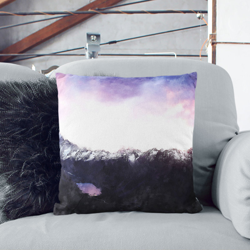 Sunrise over Aoraki Mount Cook Cushion with Filling, 40cm H x 40cm W x 15cm D, Stone