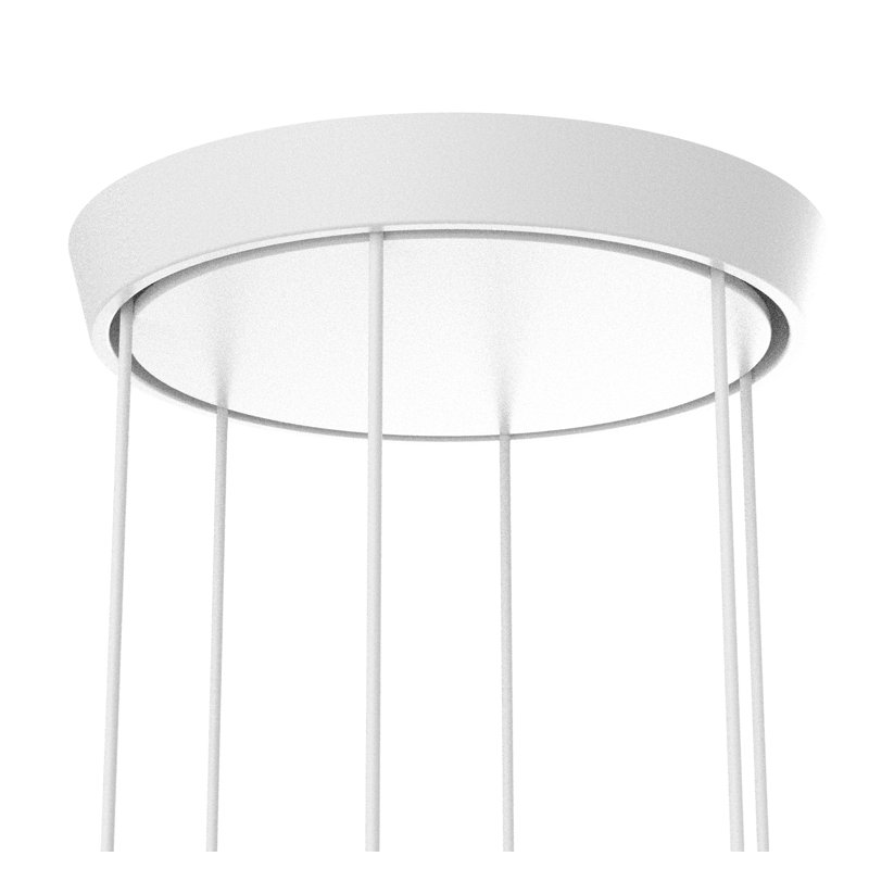 Solid 6 - Light LED Pendant, Carrara, White