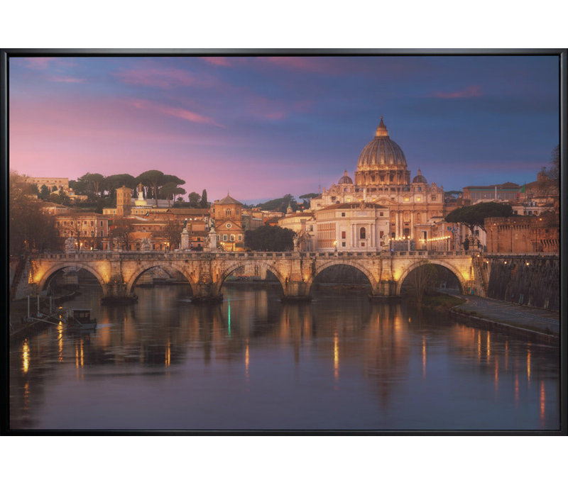 Art mural-Roma 1. Cadre flottant, Toile tendue, H 24 po x l 36 po x P 1,5 po