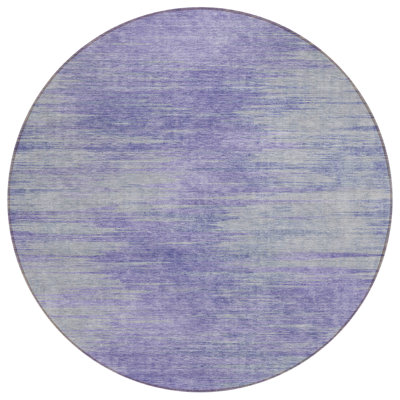 Tapis extérieur rond lavable abstrait 8 pi prune et mauve