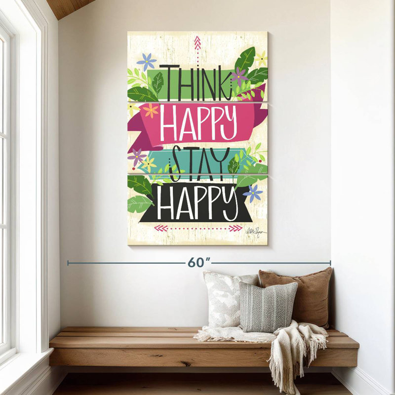 Tergel «Think Happy Stay Happy», H 50 po x l 32 po