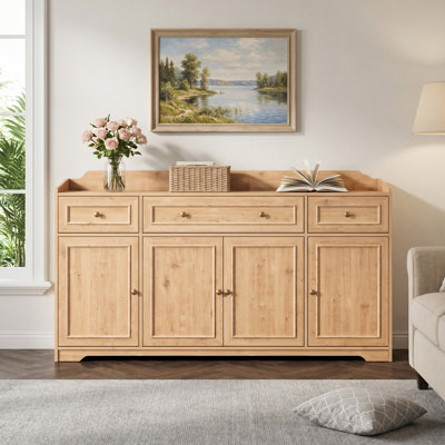 Buffet 63 po avec 3 tiroirs et 4 portes