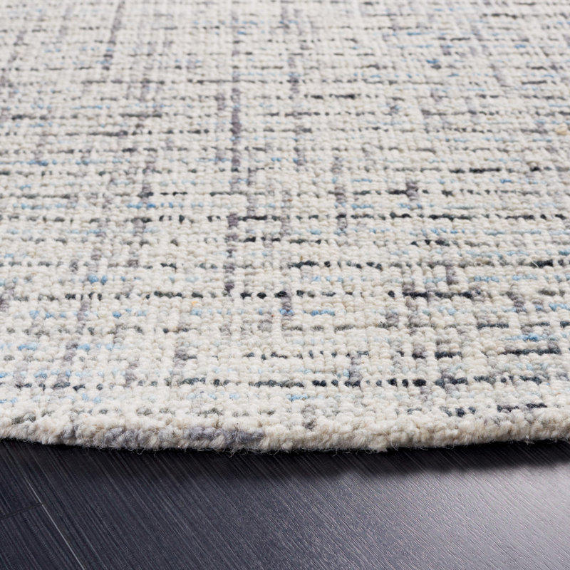 Aprell Handmade Tufted Wool Gray/Light Blue Area Rug, Runner 2'3" x 8'