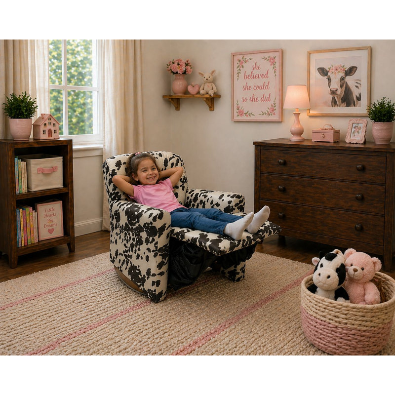 Kids Rocker Recliner Chair in Mocha Hide - Multiple Patterns Available!, Mocha Hide, Mocha Hide