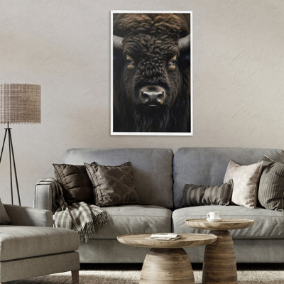 Bison Portrait Close Up Framed Giclee, design by Creative Studio