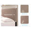 Structure de lit plateforme tapissier gris, tête de lit à profil capitonné, meubles de chambre à coucher de style Mid-Century, sommier à lattes en bois non requis, cadre de lit à lattes modernes, cadre souple moderne, 64,25 po x 84,5 po x 45 po-1869191679