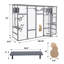 Enclos pour chat en bois avec 6 plateformes de saut, 2 condos pour chat, pont pour chat et planche à gratter, gris
