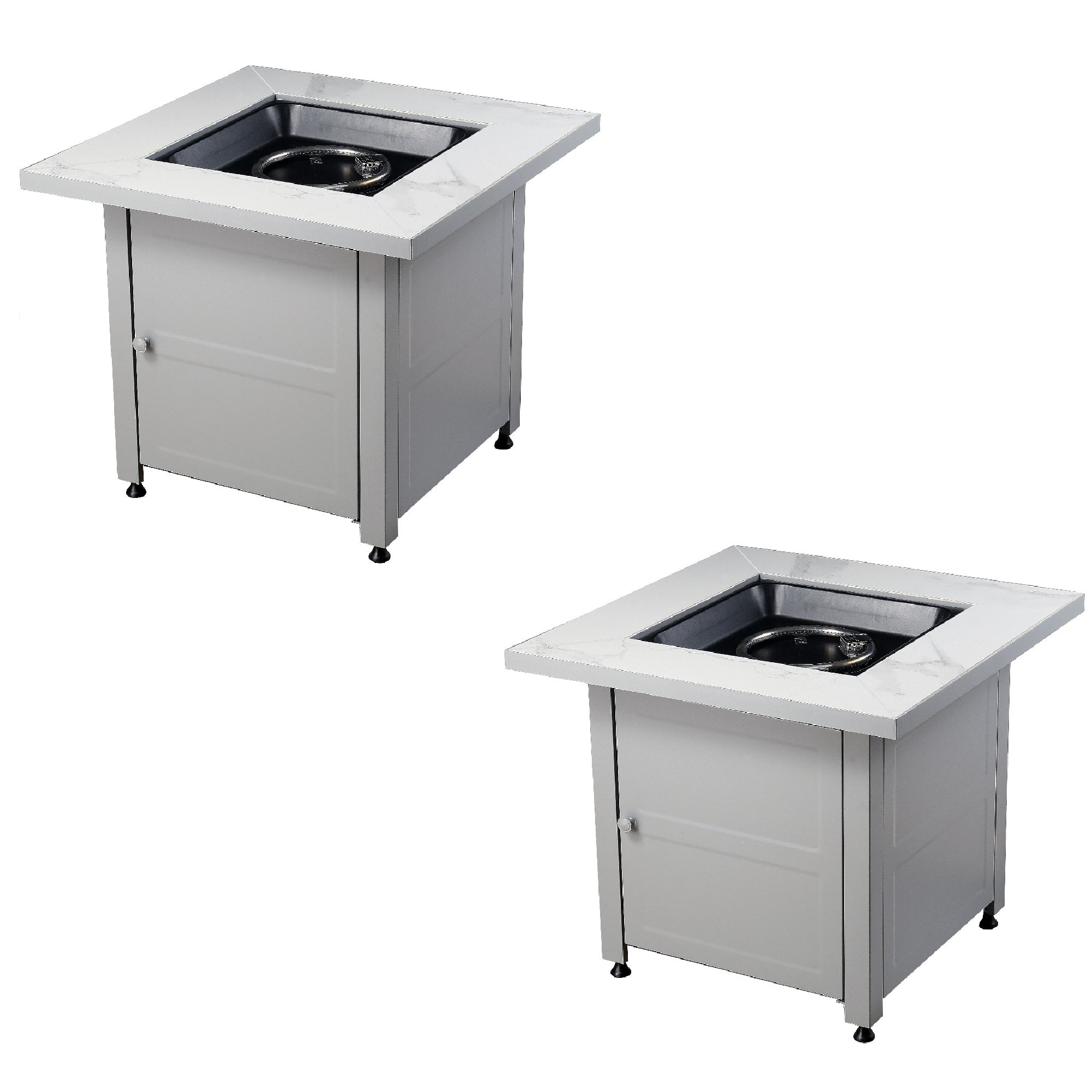 Endless Summer 30 Inch Gas Fire Pit Table With Cover, Black Glass (2 ...