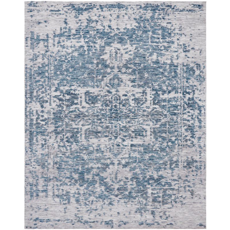 Tapis oriental bleu / ivoire touffeté Oriental, Rectangle 2 pi x 3 pi
