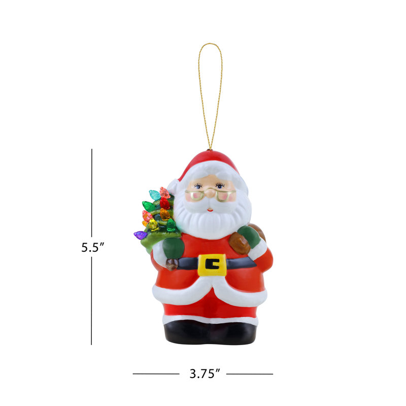 Figurine nostalgique en céramique - Père Noël, H 5,15 po x l 3 po x P 3,55 po