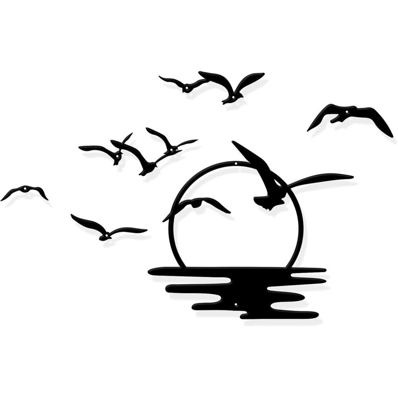Black Bird Swarm Metal Wall Art
