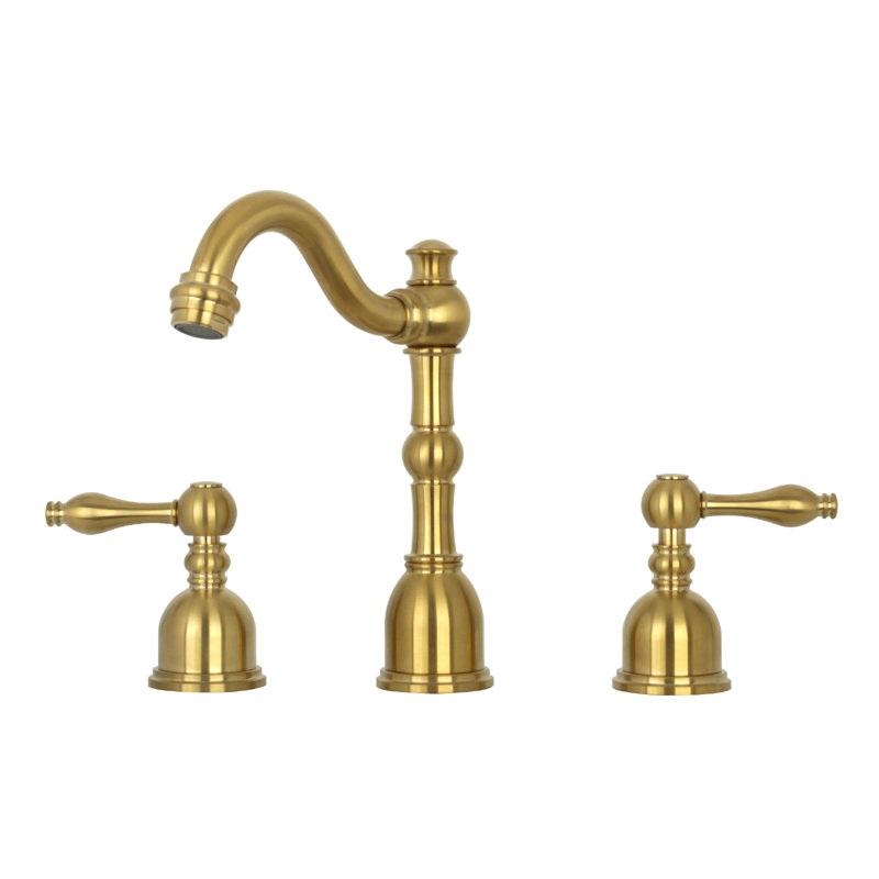 Widespread 2-handle Bathroom Faucet, Brushed Gold