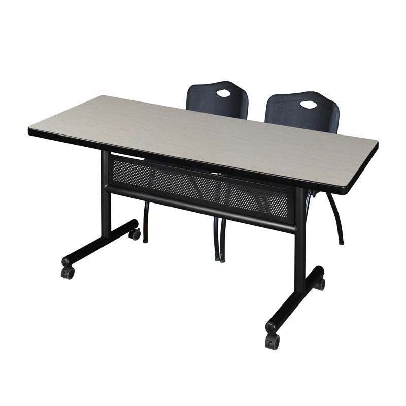 Table de formation Kobe, H 29 po x L 60 po x l 30 po, Noir, Érable