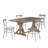 Cann Rustic Pine Frame Concrete Veneer Top Dining Table Set - Stripe Concrete Veneer Top Table And 4 Chairs-931102590