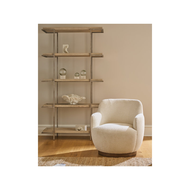 Curated Swivel Armchair, Top Grain Leather, Tan