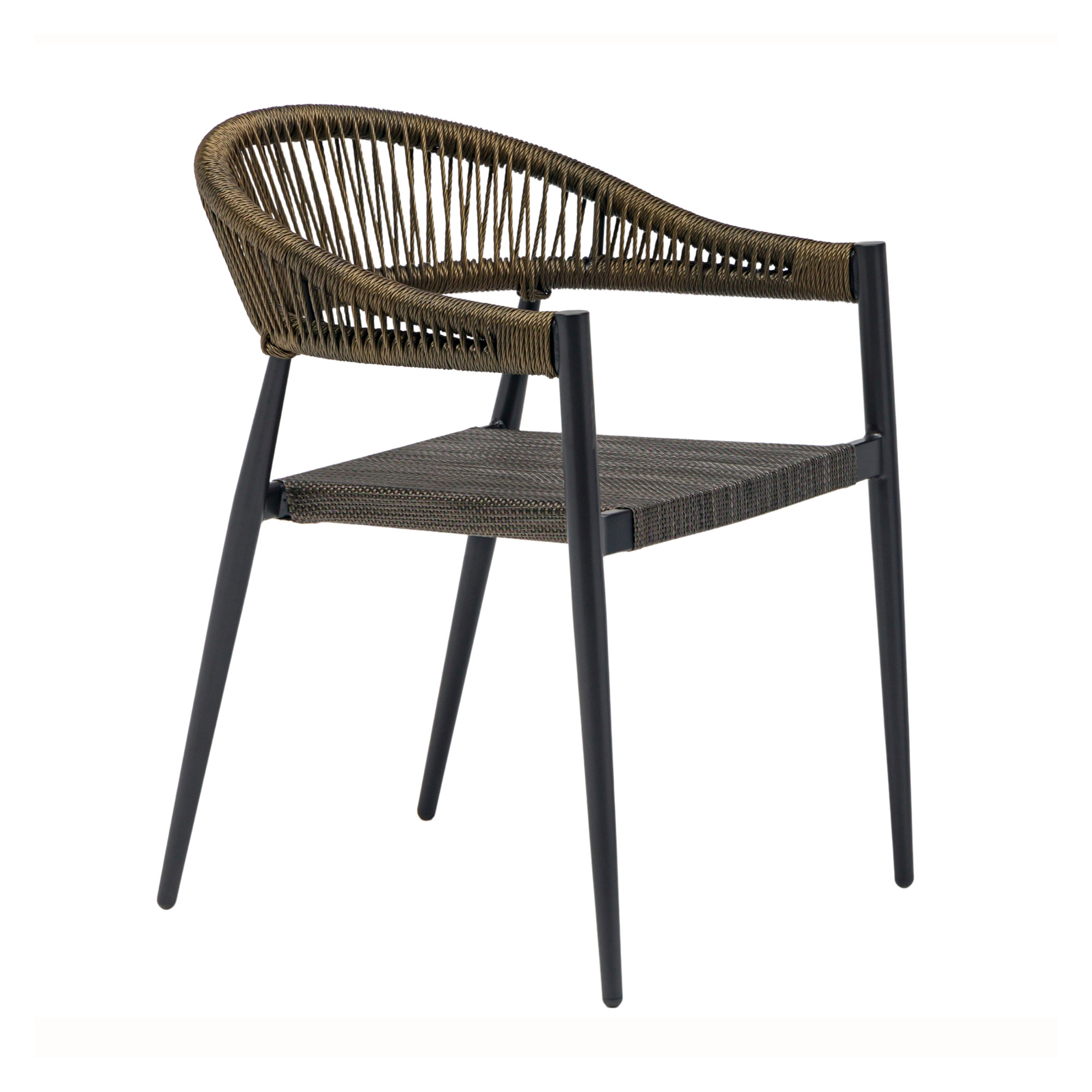 Soto Stacking Armchair - Set Of 2, Brown/Black