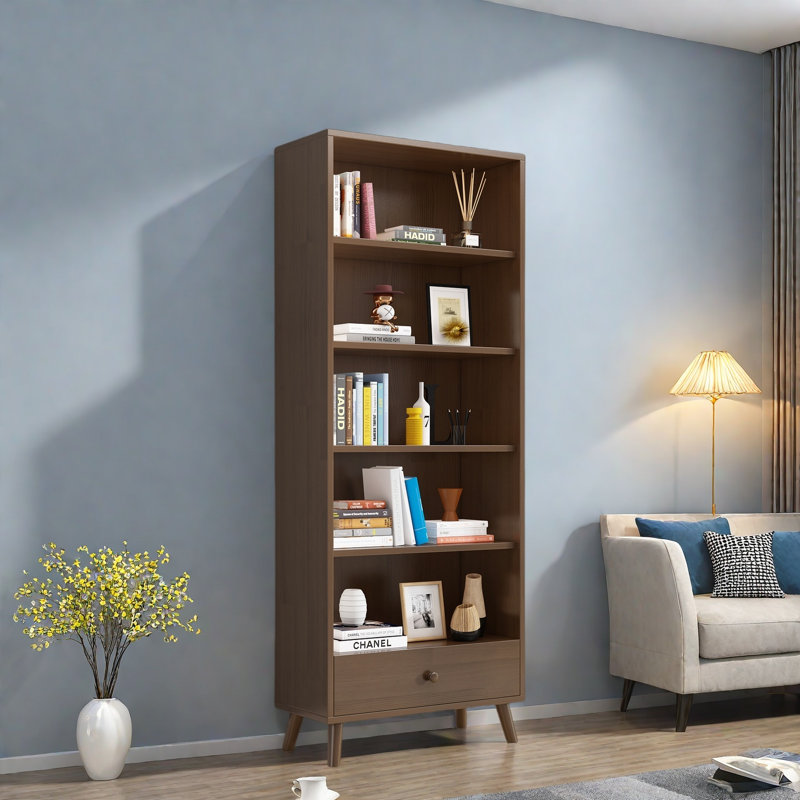 Wilmar, (5 tablettes) H 70,8 po x l 27,5 po x P 11,8 po, Marron foncé