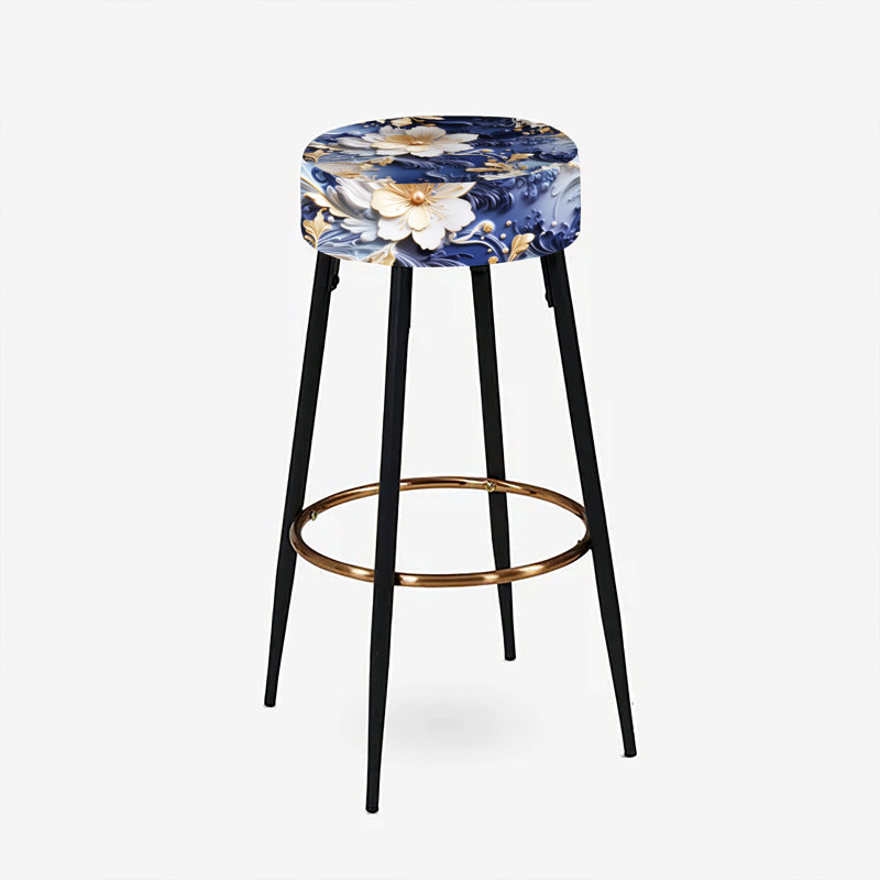 Ensemble de 2 tabourets de bar en marbre Celestial Mirage
