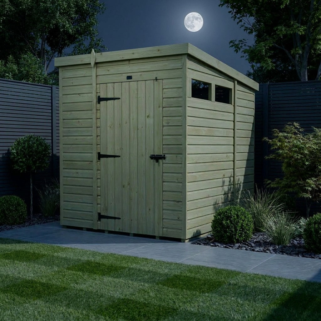 Total Sheds 5ft x 6ft Security Pent Shed - Heavy-Duty Hasp Staple Anti-Tamper - Pressure Treated Timber - UK Manufactured
