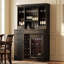 78 In.H Black Bar Cabinet With 9 Drawers, And Built-In Wine Rack