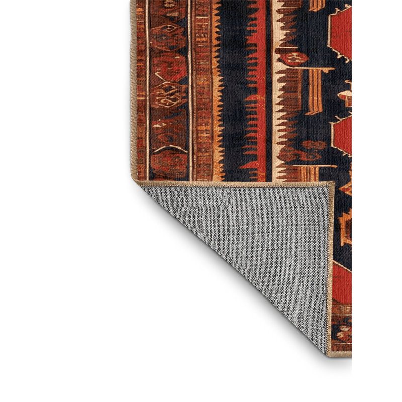 Tapis brun lavable à la machine, Carré 5 pi