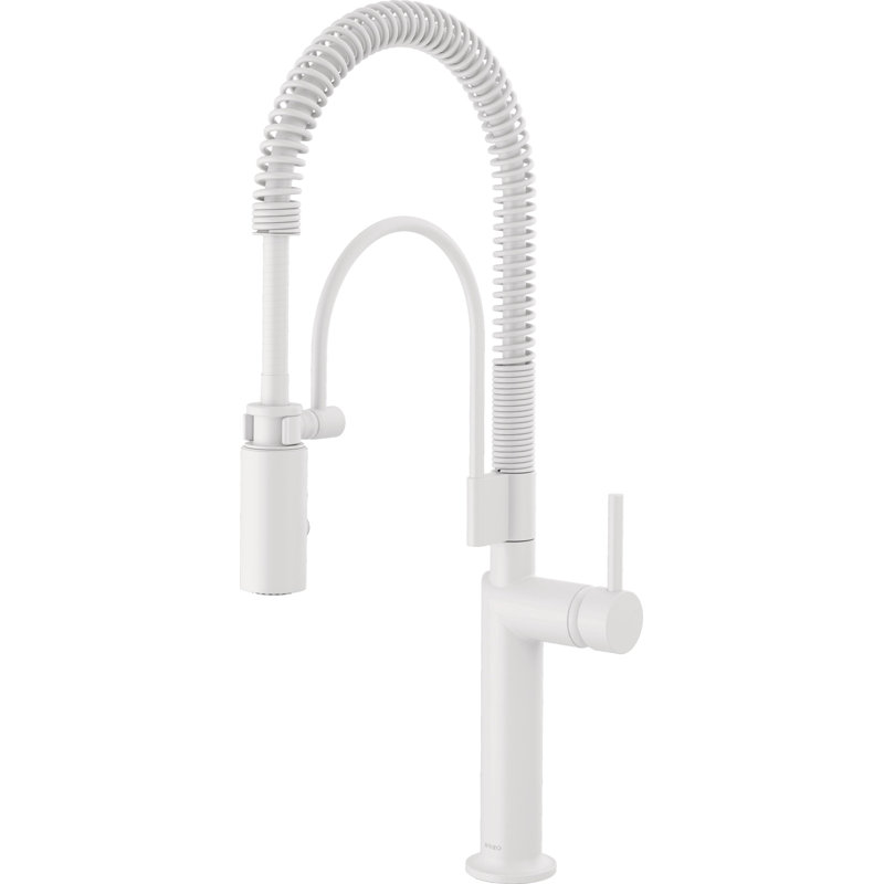 Jason Wu Semi-Professional Kitchen Faucet, Metal Lever Handle, Matte White