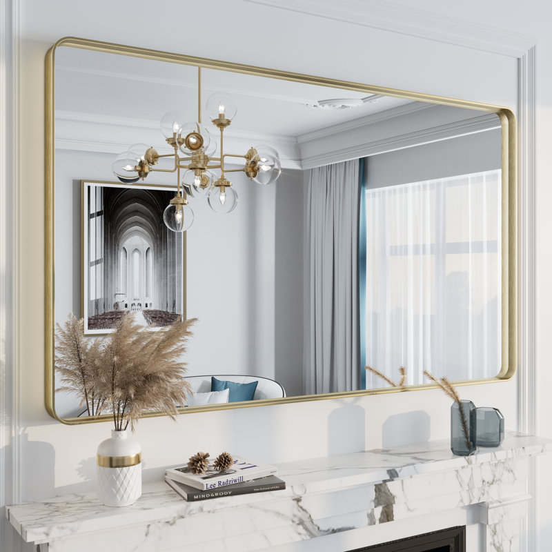 Miroir mural Aevar, Or brossé, 51 po x 30 po