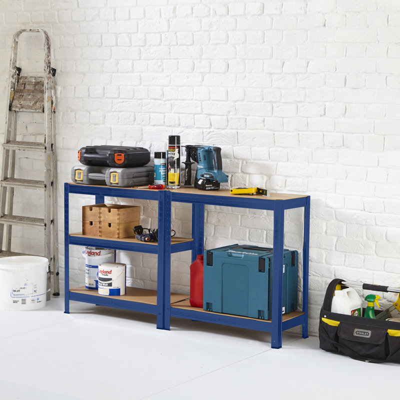 70cm W Metal Shelving Unit, Blue