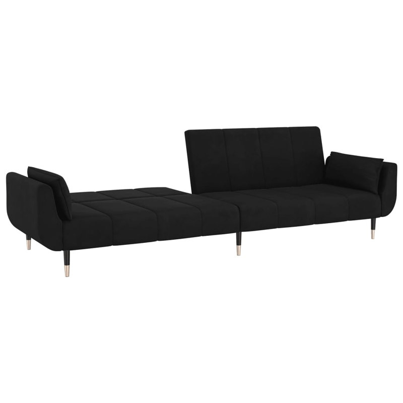 86.6'' Velvet Sofa, Black Velvet
