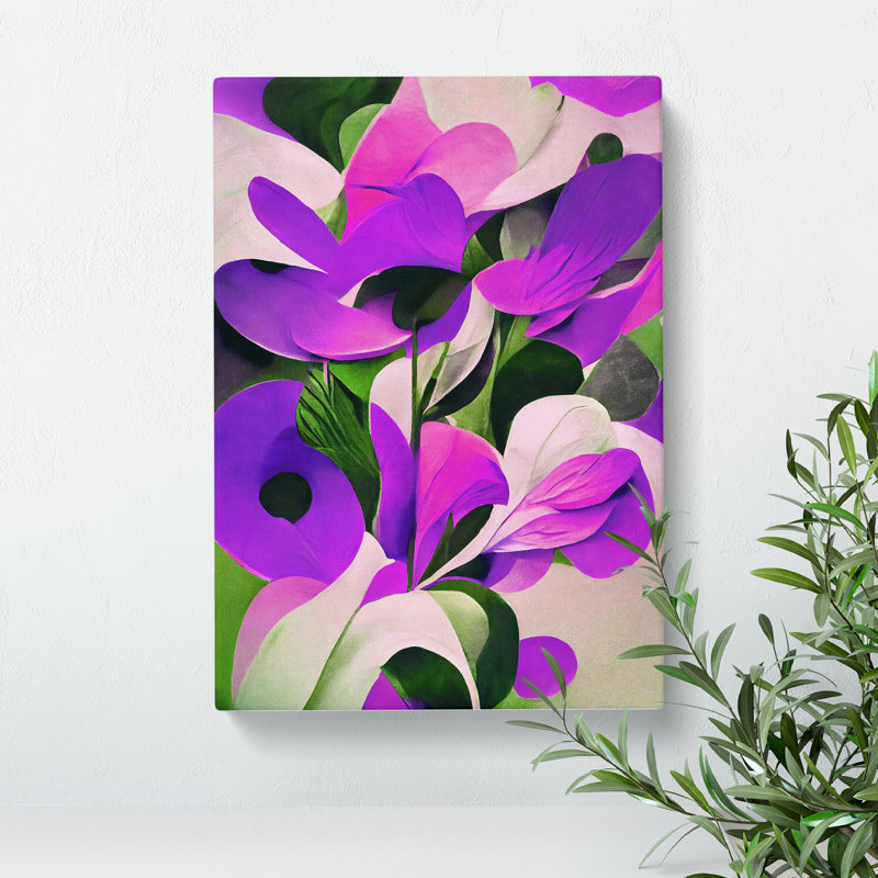 Abstract Floral Painting No.5 - Wrapped Canvas, 50cm H x 35cm W x 3cm D