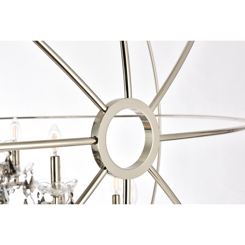 Svante 25 - Light Dimmable Globe Chandelier, Silver Shade (Gray), Polished Nickel