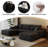 107.5" Boneless Sectional Couch Modern Modular U - Shape Corduroy Upholstered Sofa for Living Room - Deep Seat with Chaise and Ottoman(2 Seater+Left Facing Chaise+Ottoman)-1982680533-1982680541