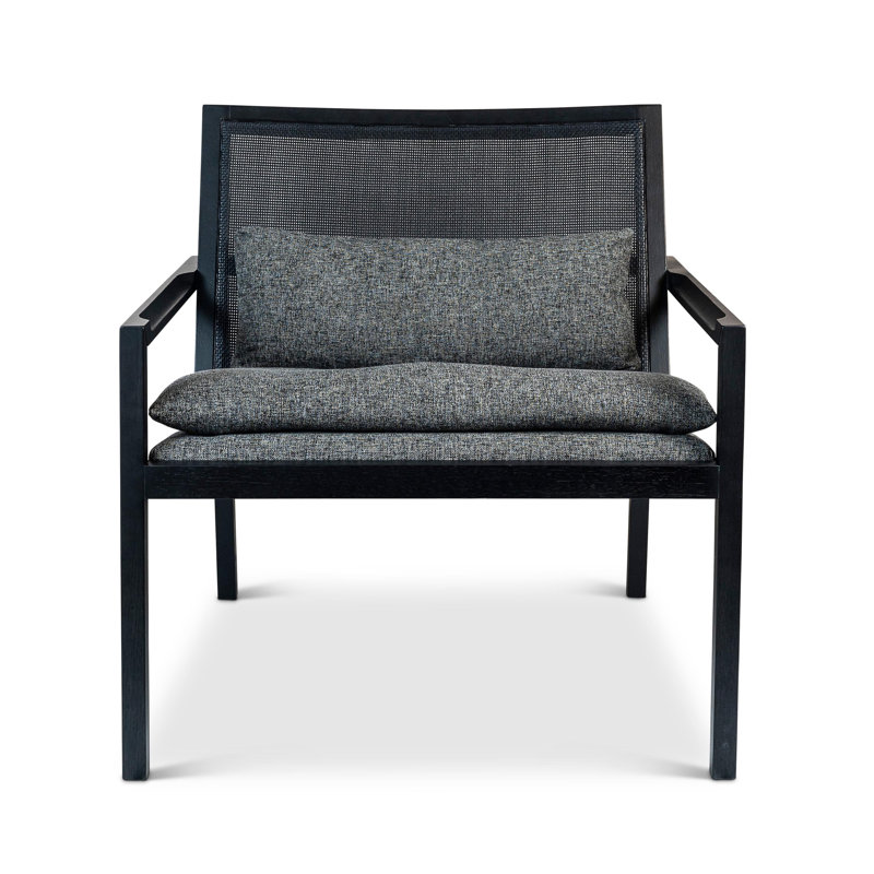 Modern Brazilian Lounge Chair, Slate Polyester Blend/Black Frame