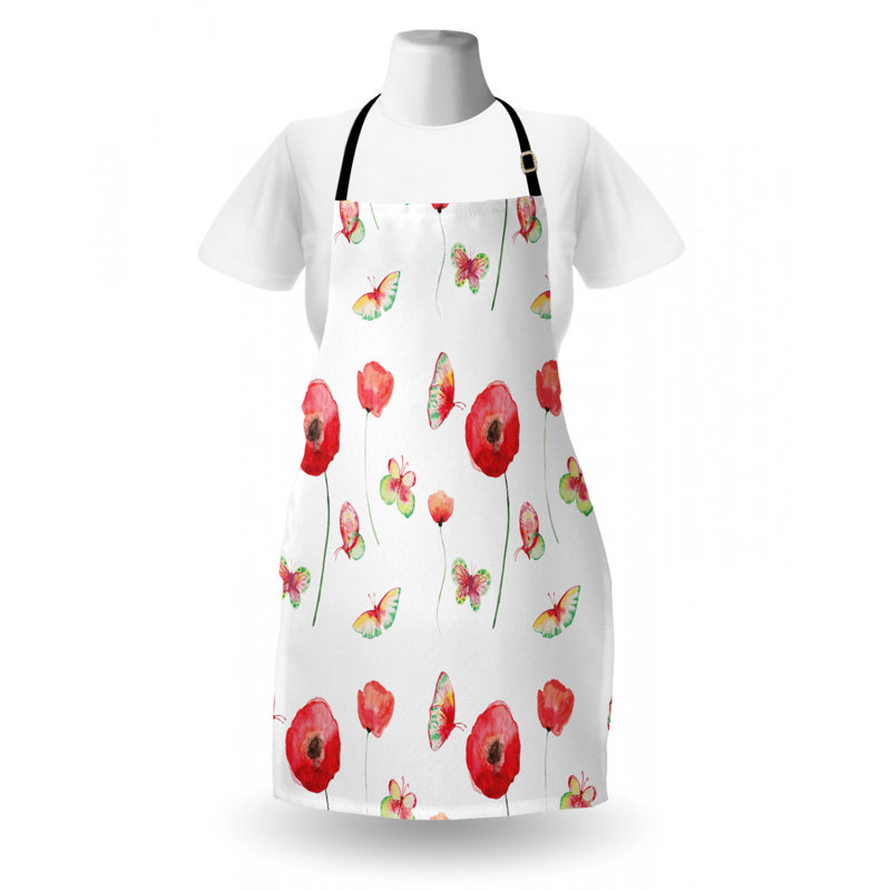 Tablier de fleur et papillon