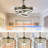 Idaline 42" DIY Shape LED Reversible Caged Ceiling Fan with Dimmable Lights and Remote