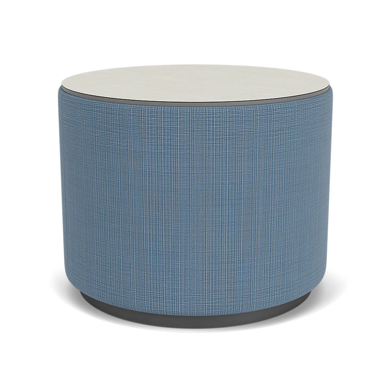 Table de réception avec plateau en stratifié Darsey, 16", Sergé blanc, Gris anthracite; marine clair Chambray