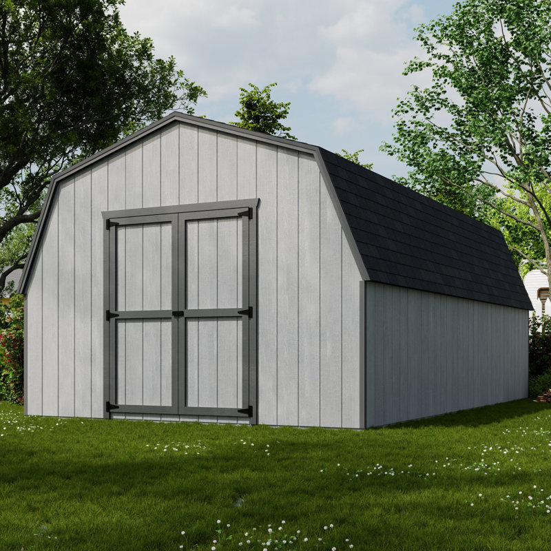 Value Gambrel Barn Wood Storage Shed with 4 ft. Sidewalls, Yes, 12' x 20'