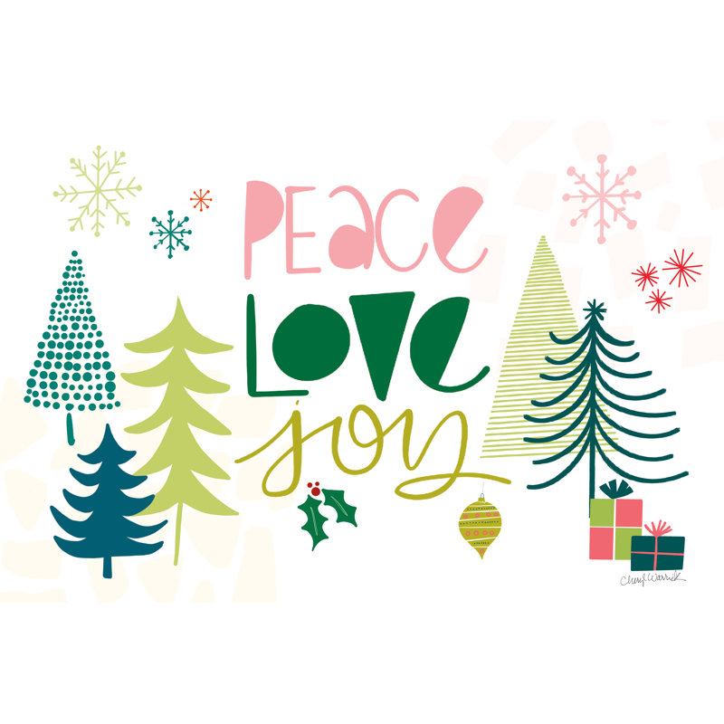 Peace Love Joy I by Cheryl Warrick - Wrapped Canvas Art Prints, 51cm H x 76cm W x 3.8cm D