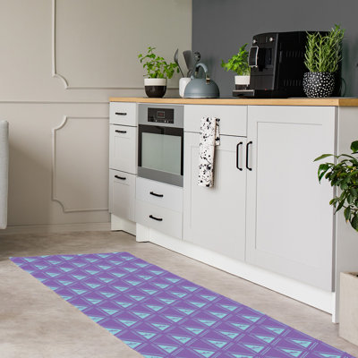 Tapis bleu/mauve minimal trees