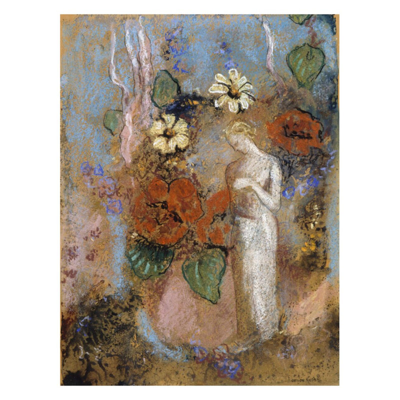 Pandora par Odilon Redon - estampe numérique, H 28 po x l 22 po