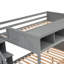 Lit superposé simple au-dessus de double avec tablettes, escalier de rangement et 2 tiroirs-644633916